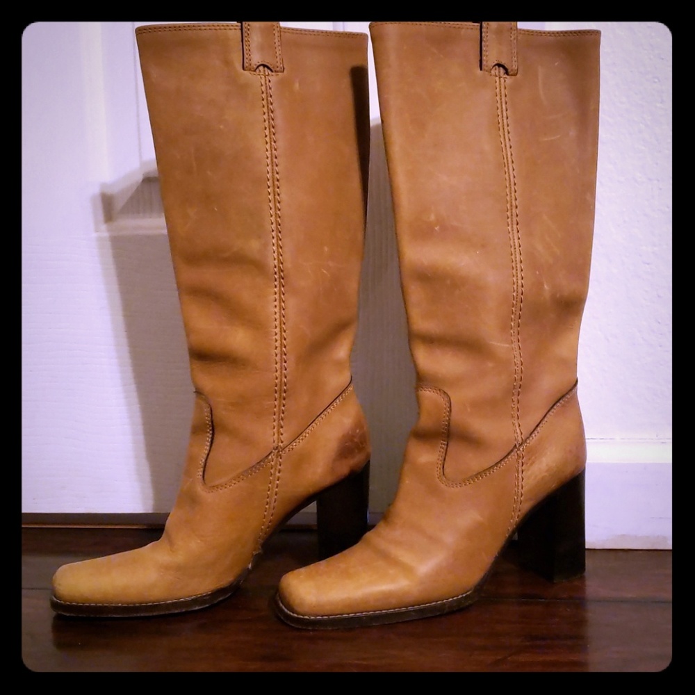 Tall leather boots